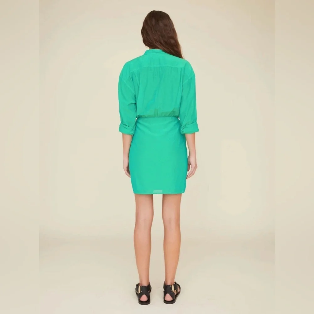 Xirena Green Topaz Arly Cotton & Silk Mini Dress, size M - Picture 2 of 7